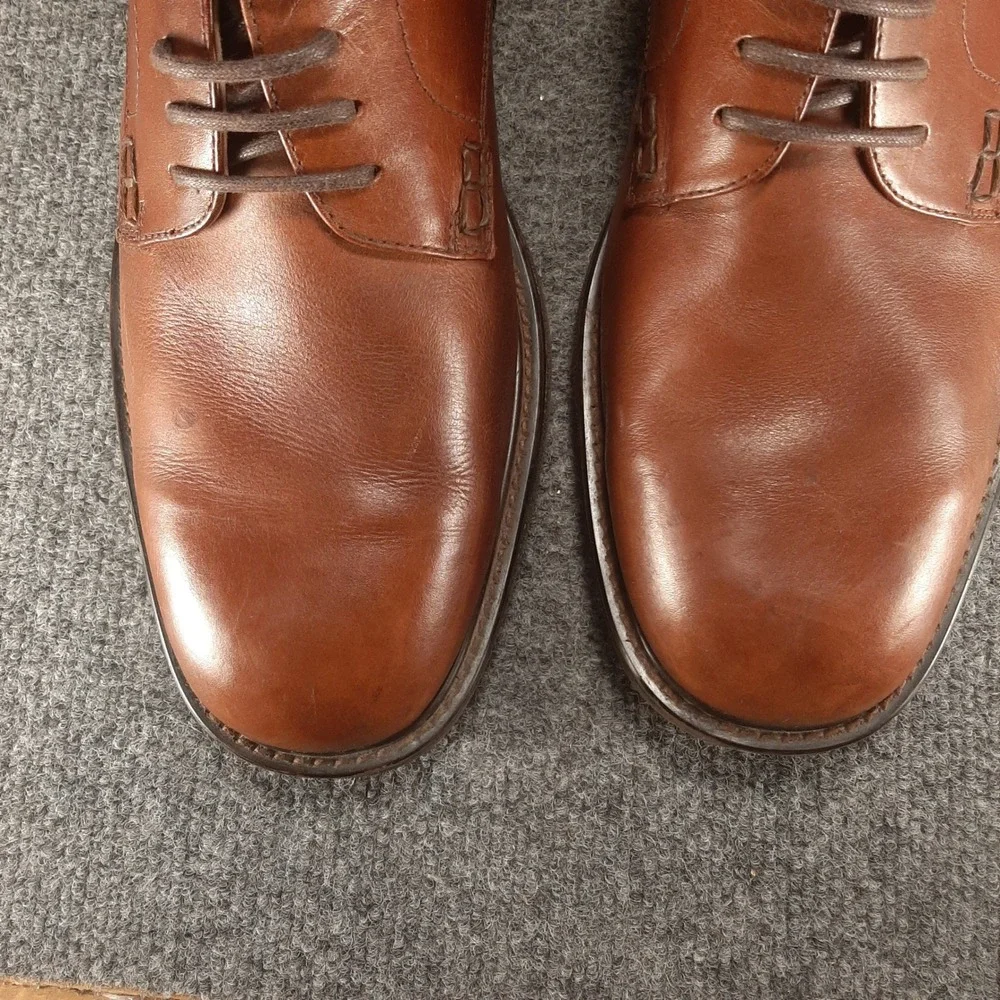 Florsheim Derby Comfortech 17150-03 13 M Cognac Brown Mens Leather Dress Shoes